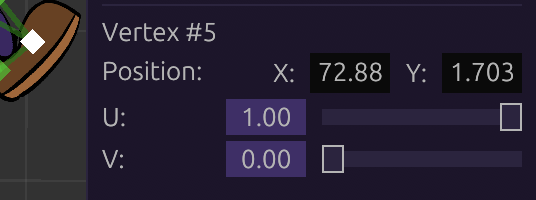 Selected Vertices let you edit their UVs
